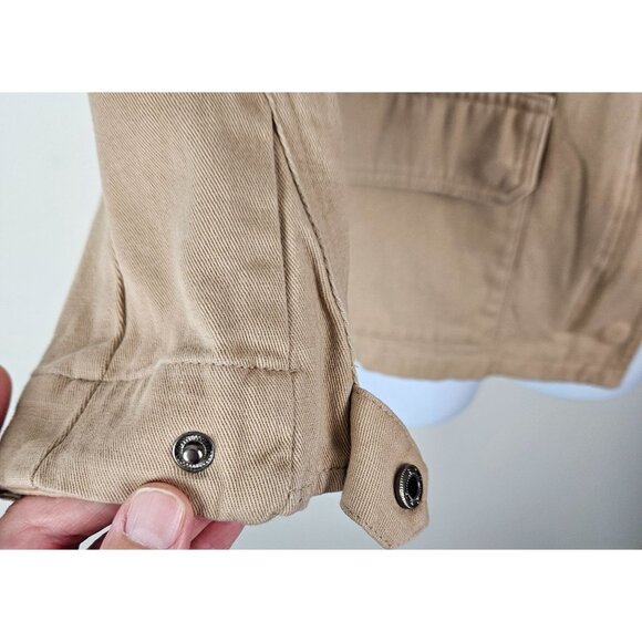 Pepochic Women's Light Khaki Military Style Jacket Snap Buttons Pockets Small - Picture 10 of 12